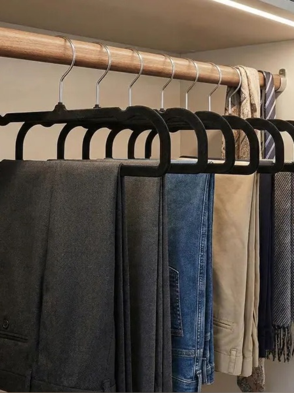 10pk Black Velvet Pants Hangers Non Slip Hangers Velvet hangers